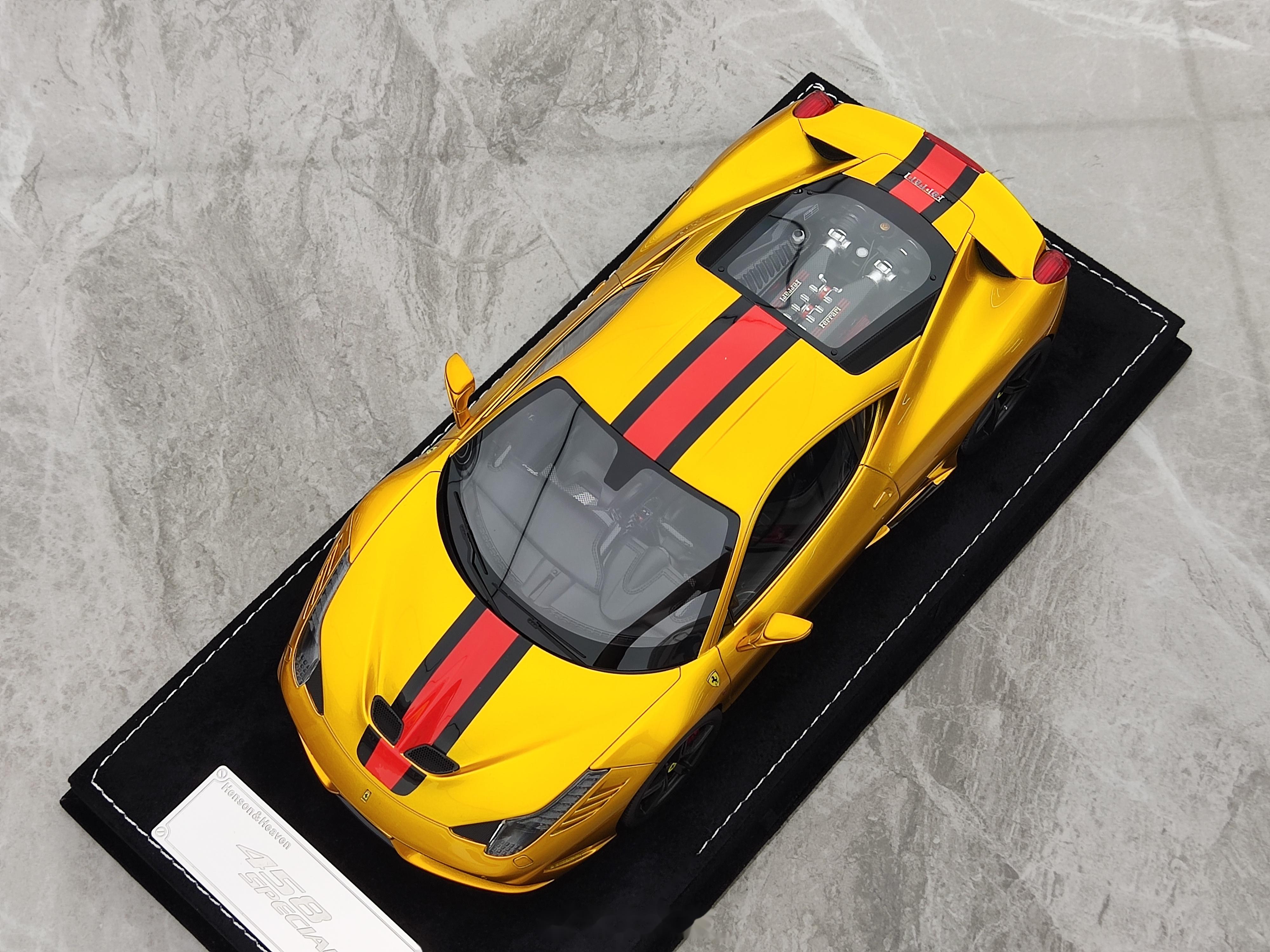hh 1/18 法拉利 458 speciale 金色