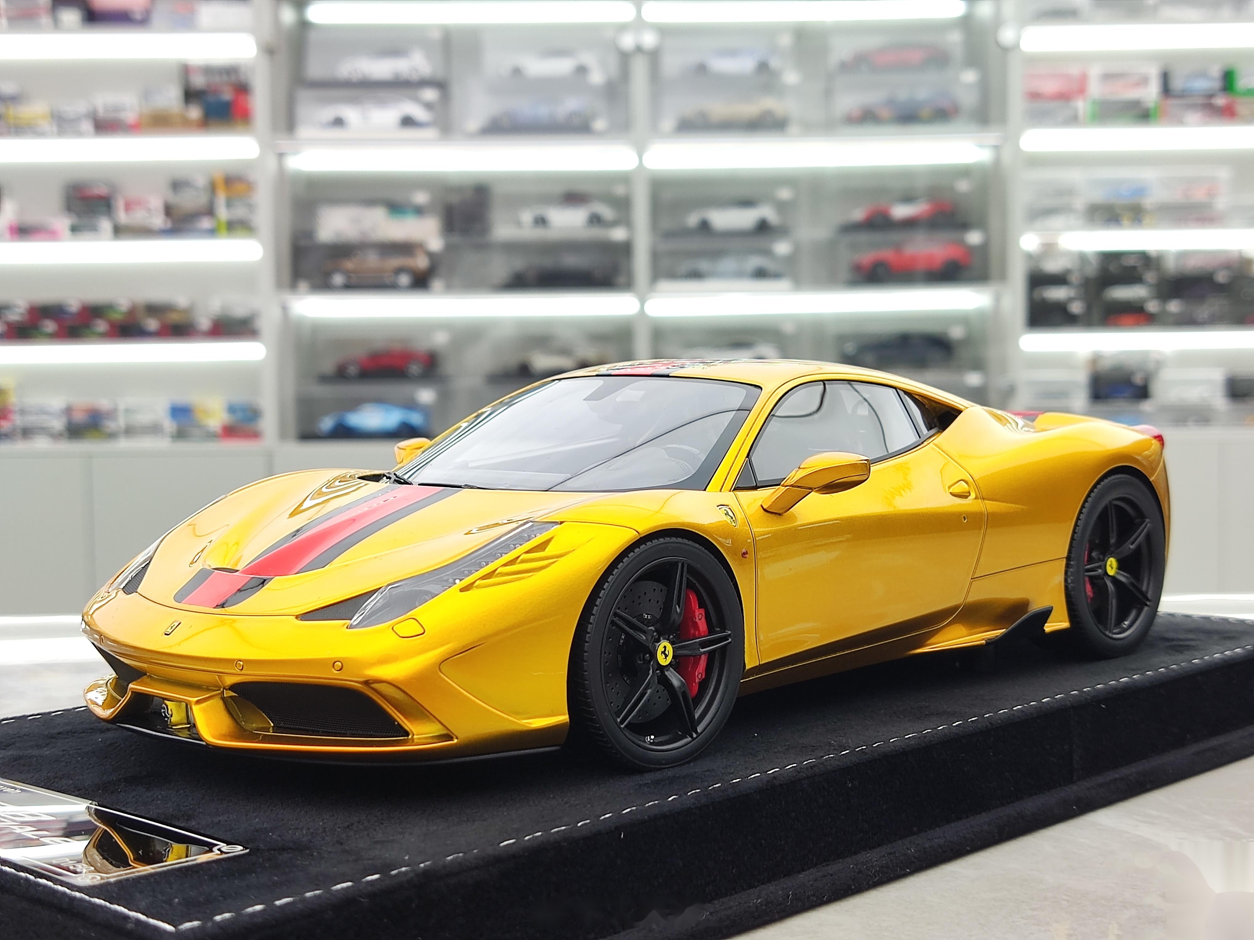 hh 1/18 法拉利 458 speciale 金色