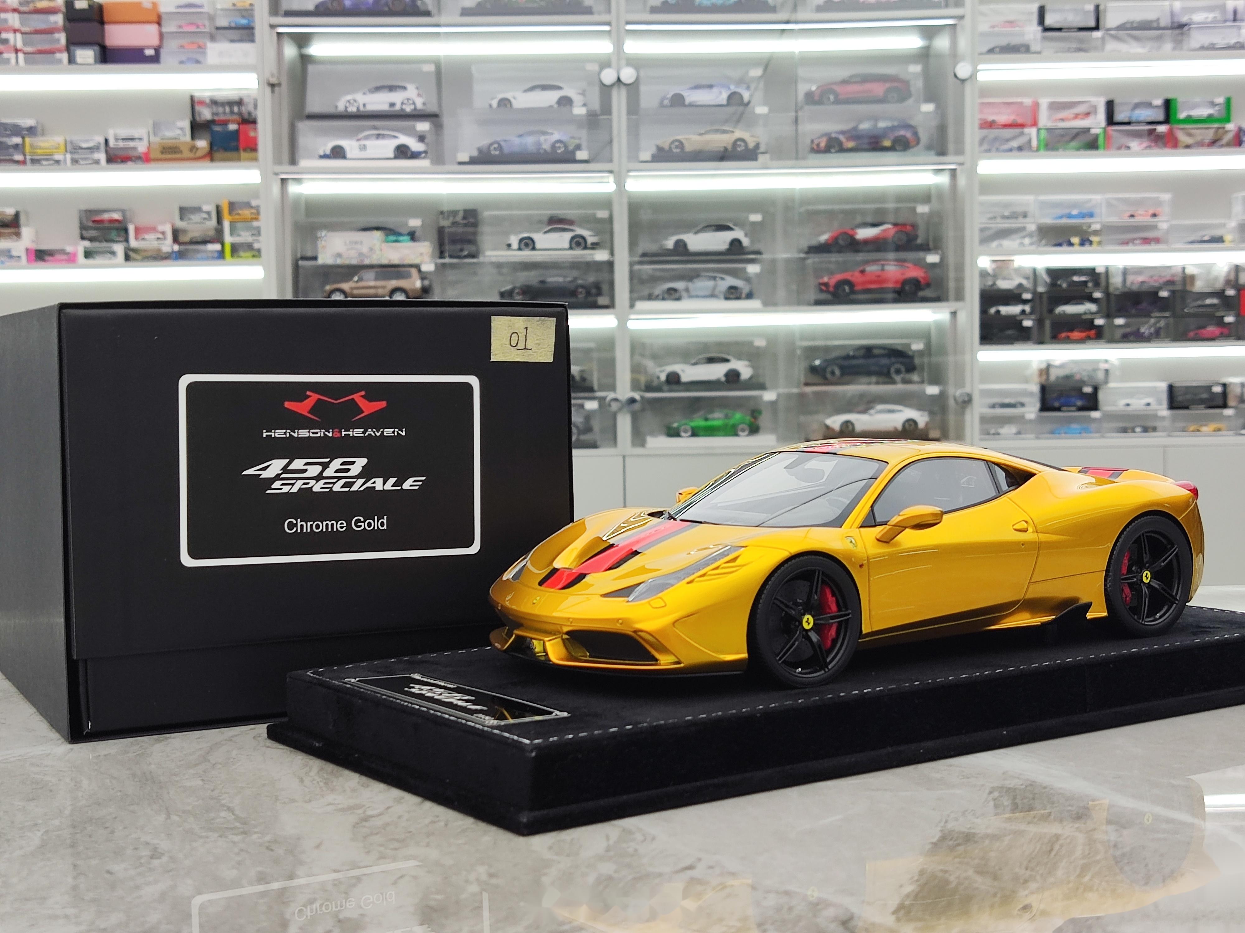 hh 1/18 法拉利 458 speciale 金色