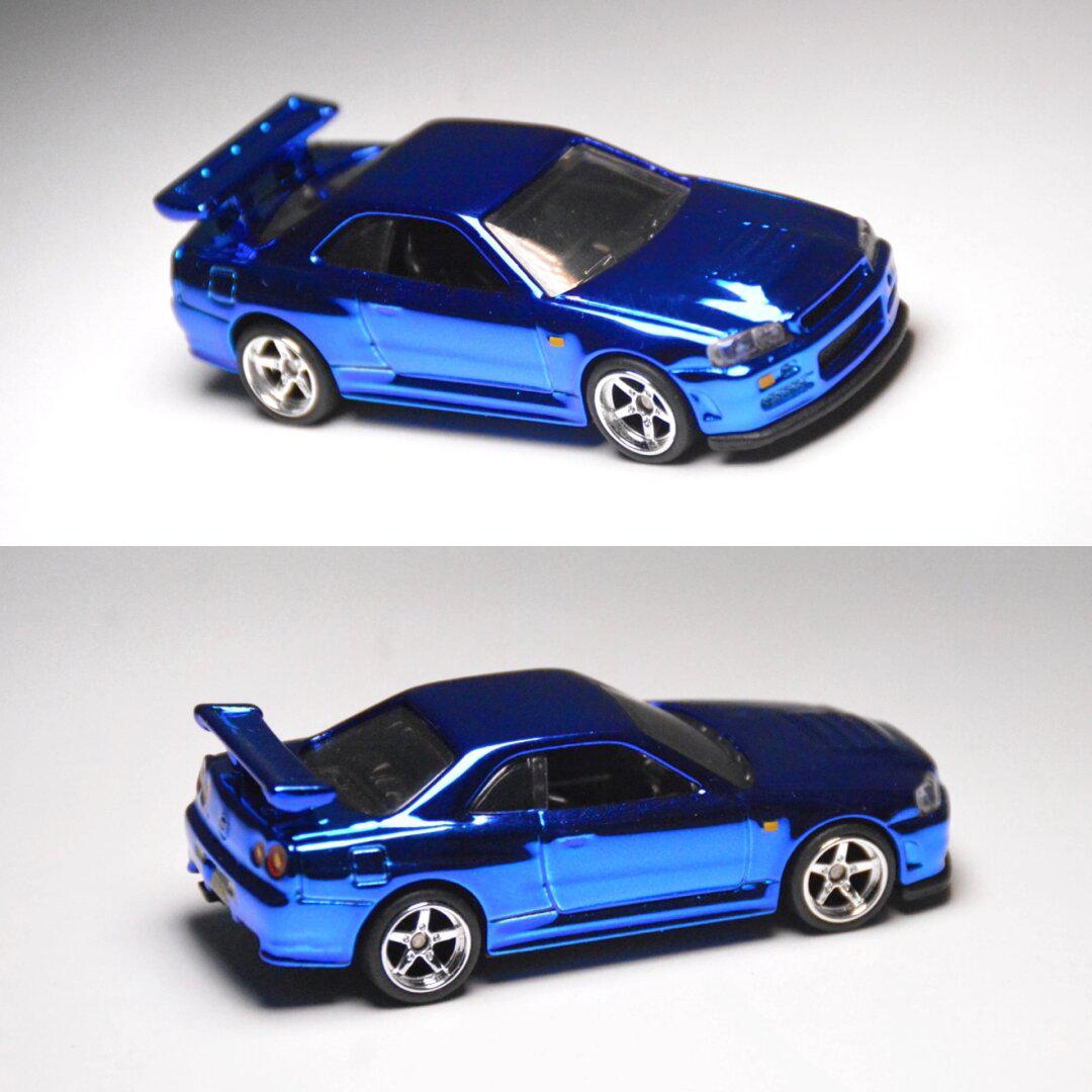 风火轮改装|rlc蓝色尼桑r34 gtr