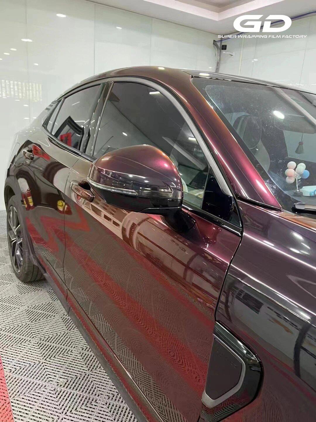 gd改色膜-领克05流光黑魅红77透明车衣