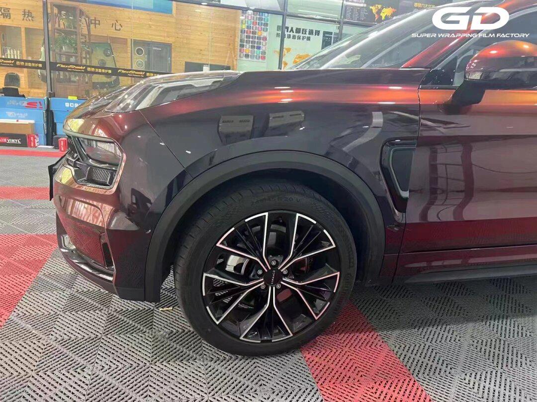 gd改色膜-领克05流光黑魅红77透明车衣