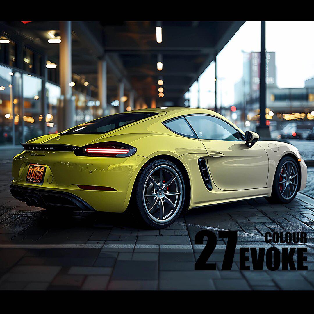 闪耀柠檬 白影定制 保时捷718 潮流渐变涂装