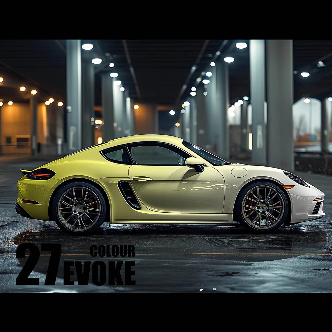 闪耀柠檬 白影定制 保时捷718 潮流渐变涂装