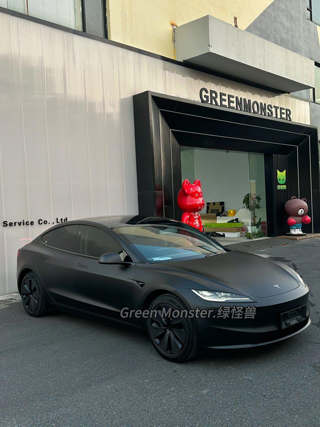 特斯拉model3改色案例ax-哑光黑