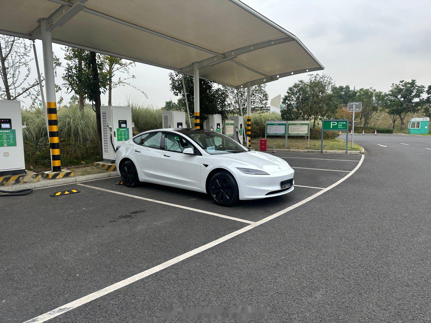 第一次见特斯拉model 3焕新版,果然白色的实车颜值挺高的,全新造型的