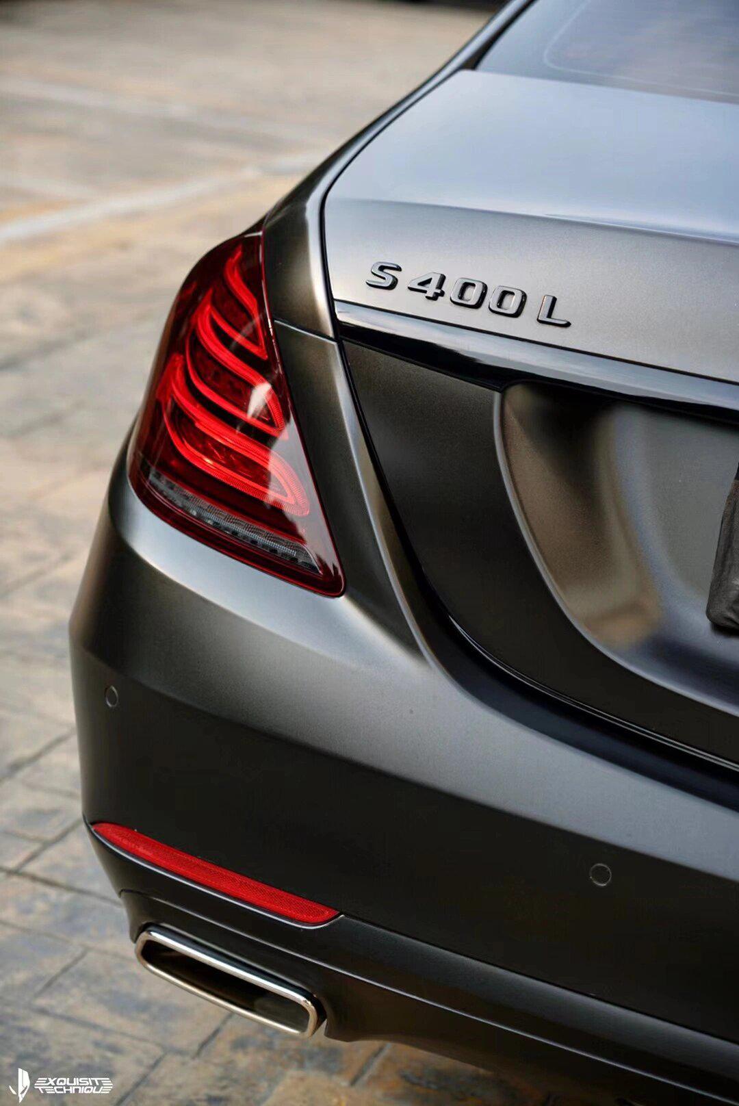 奔驰s400l全车电镀条77前后大灯黑化