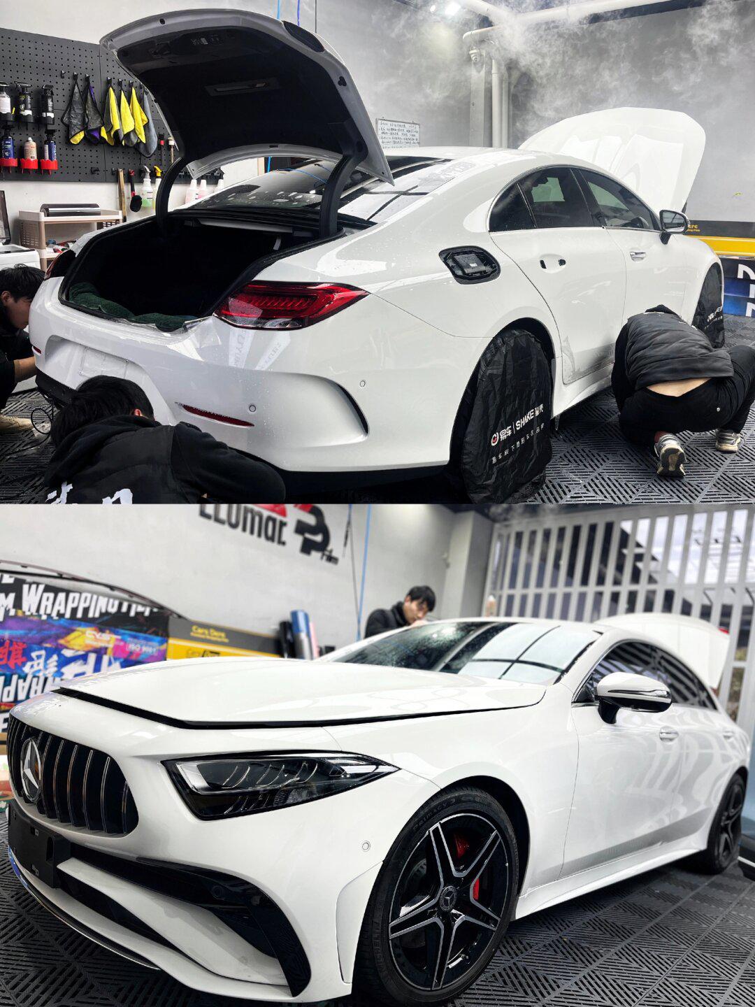 奔驰cls300改装升级amg套件 装贴隐形车衣