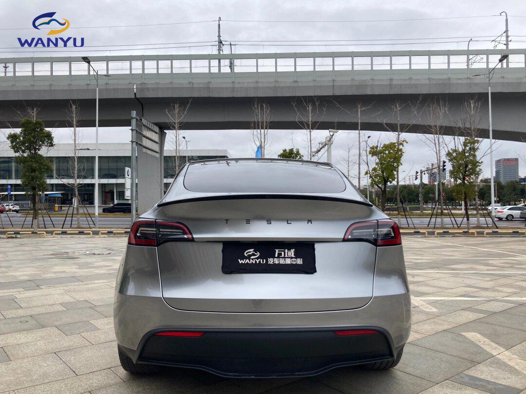 银色系最受欢迎改色方案93 特斯拉modely贴完3m隔热膜后妥妥安排