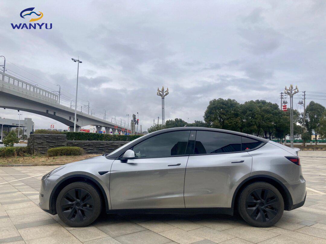 银色系最受欢迎改色方案93 特斯拉modely贴完3m隔热膜后妥妥安排