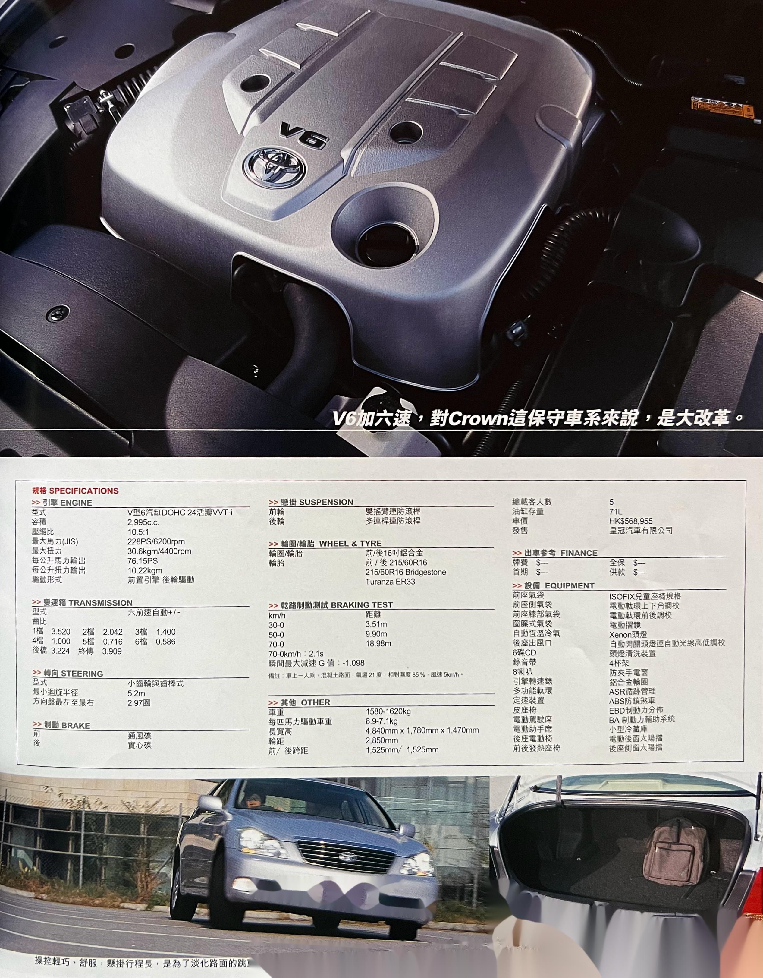 二十年前丰田皇冠十二代刚上市,这是当年港媒对日规皇冠的评测,看看和