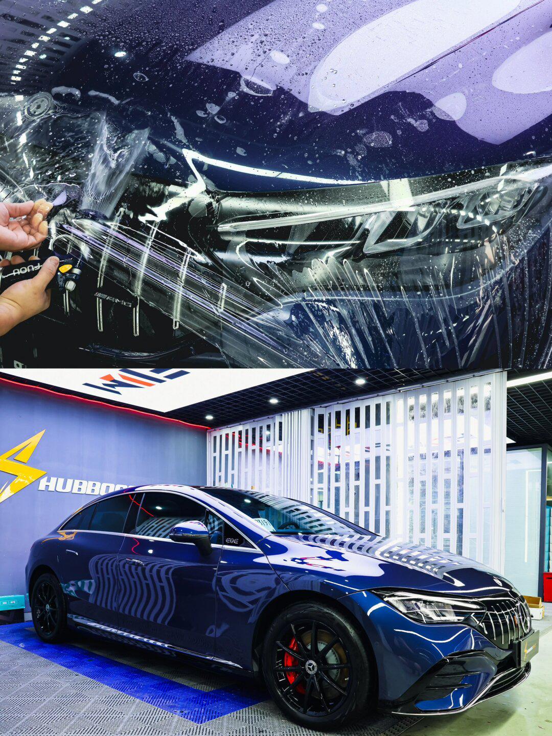 奔驰eqe贴膜隐形车衣,饰条黑化77卡钳改色_奔驰eqe社区_易车社区