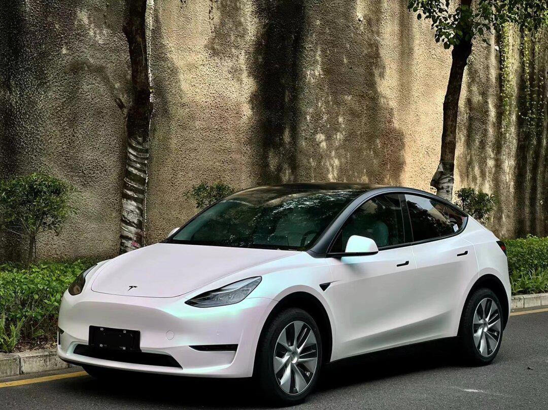 特斯拉汽车改色—曙光白_model y社区_易车社区
