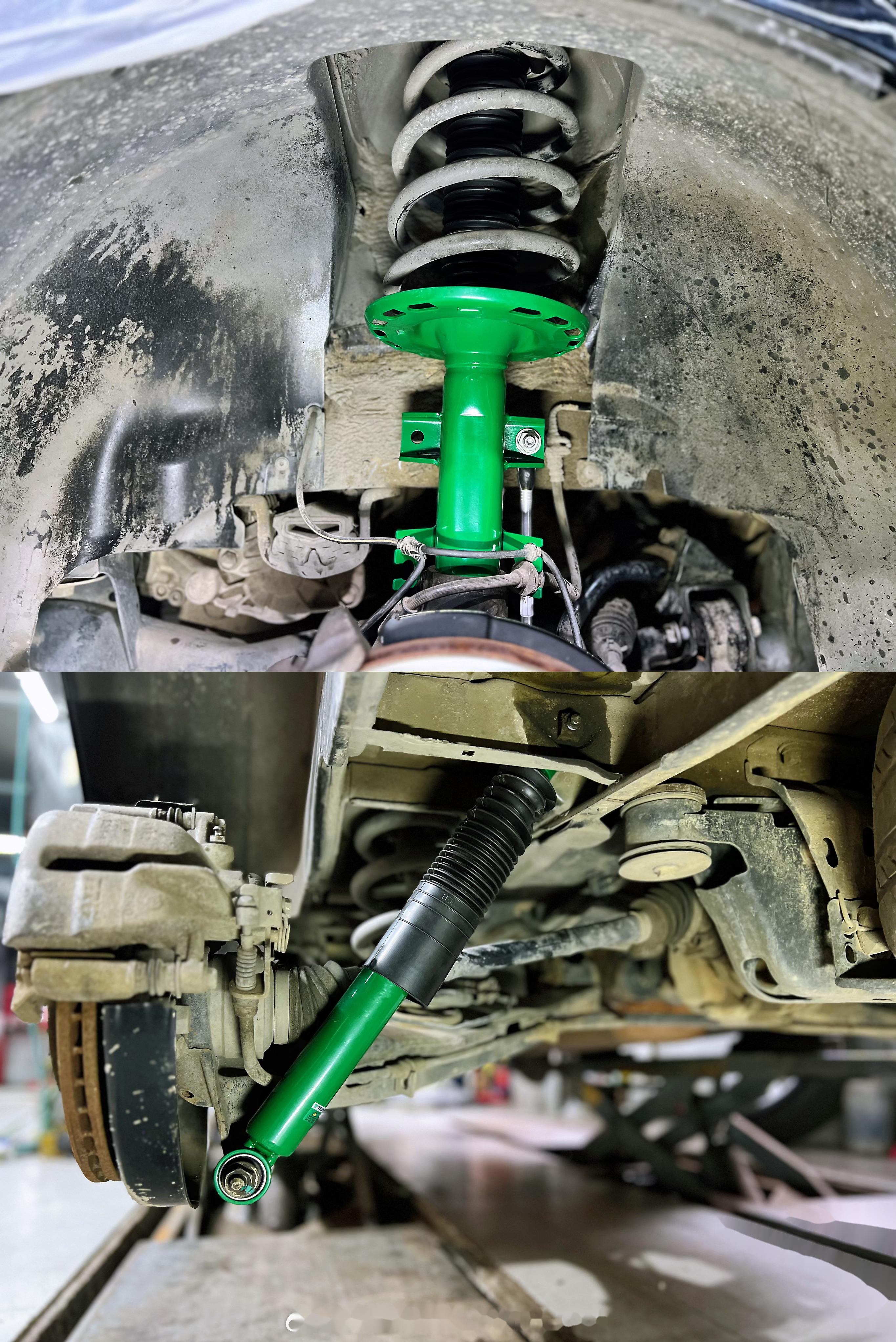 大众迈特威底盘整备: 行驶20万公里避震漏油, tein end替换以改代修