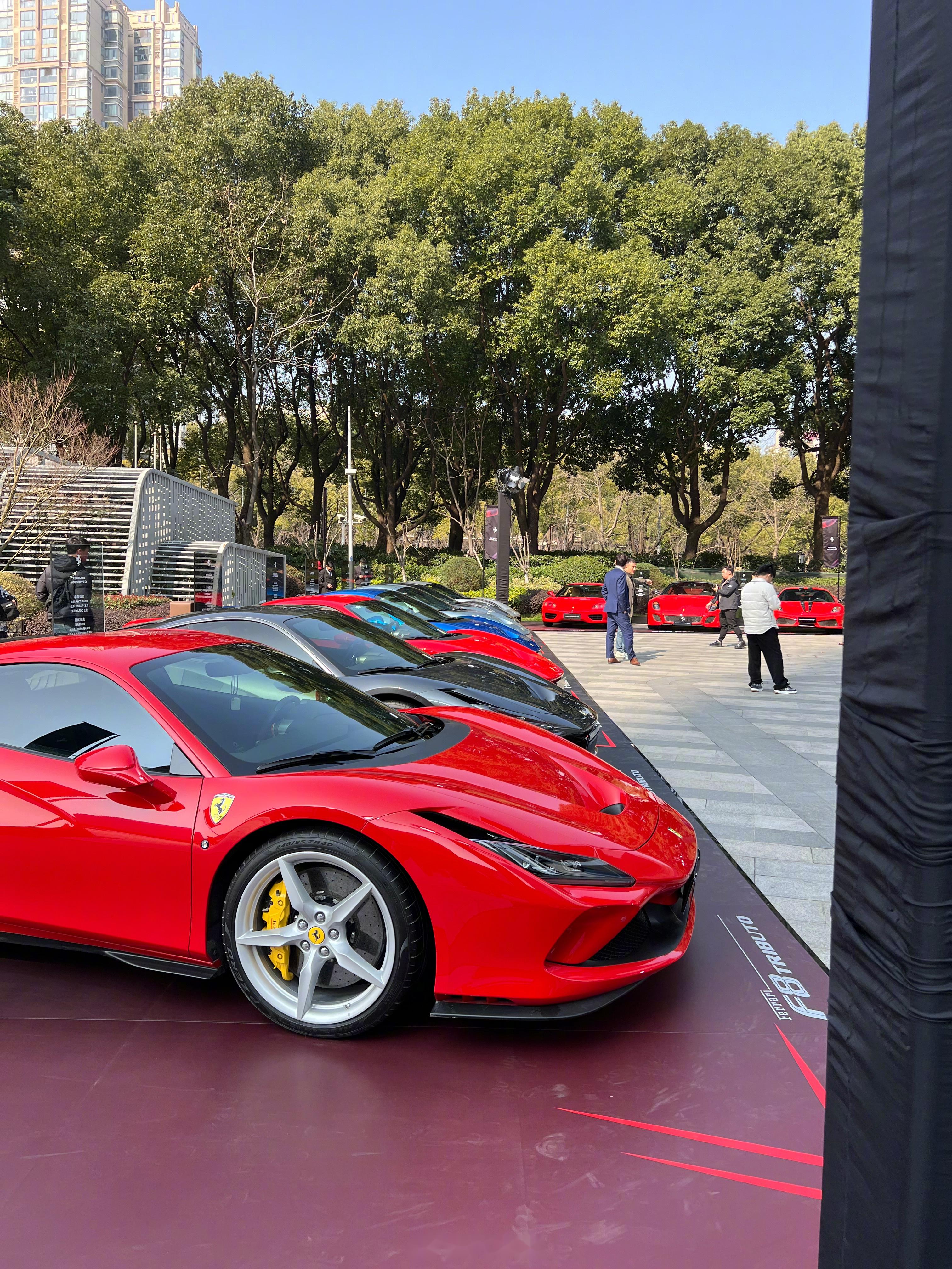 上海出差遇到法拉利活动,好多赛道版车型,还有换了fxxk轮毂的拉法,不