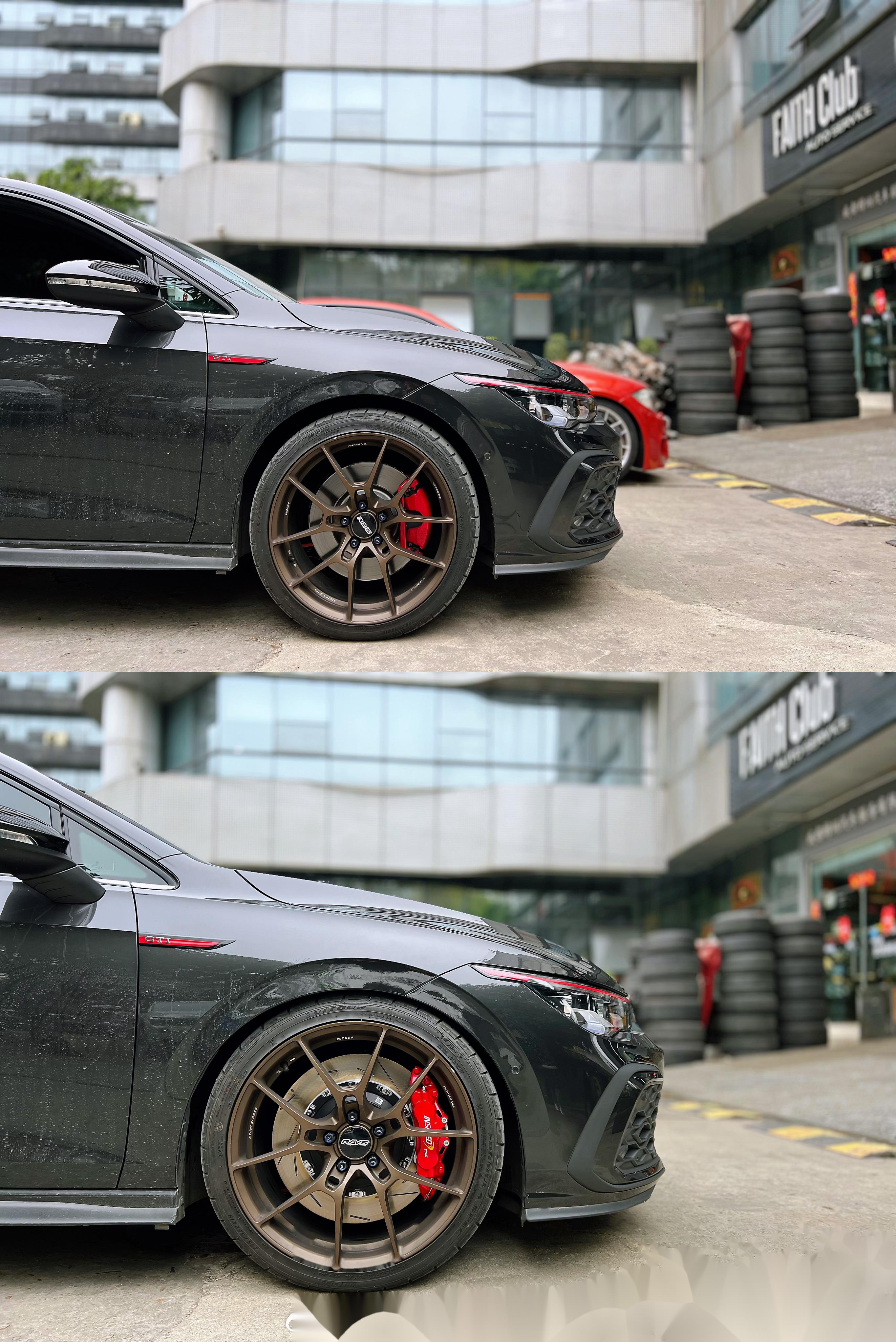 高尔夫8代gti: -h&r短弹簧, -inspeed六活塞, 降低车身提升操控