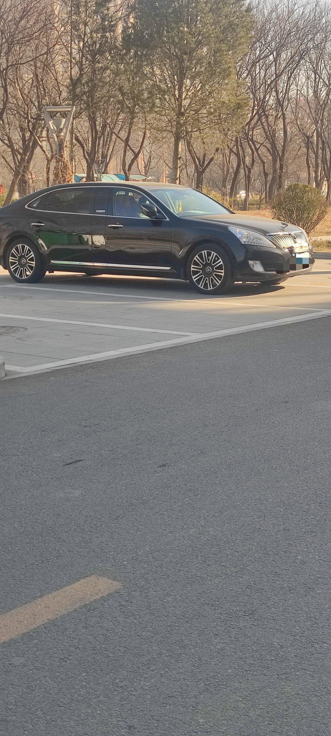 振宇说车#现代雅科仕# 路遇进口韩国现代雅科仕豪华轿车,轮圈造型耐看