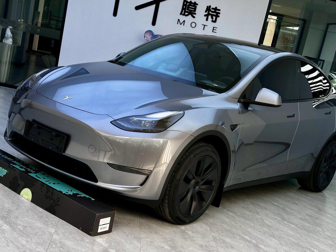 特斯拉modely|新色快银 装贴bop保镖车衣_model y社区_易车社区