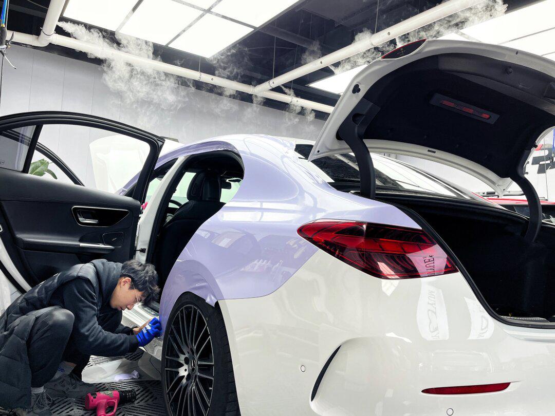 小姐姐的奔驰c260l改色贴膜星黛紫_奔驰c级社区_易车社区