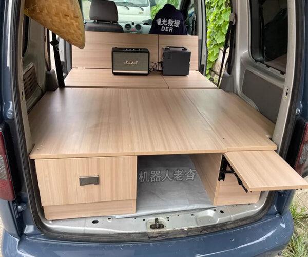 大众开迪改装床车旅行,5座mpv露营车自驾游