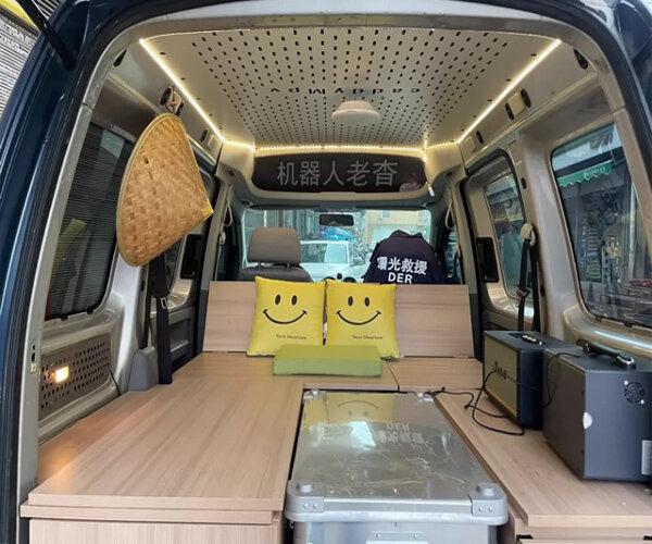 大众开迪改装床车旅行,5座mpv露营车自驾游