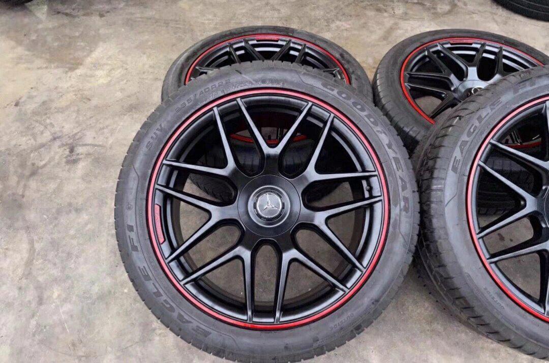 22寸奔驰g63轮毂带胎 原厂大g拆车红边 正品 搭配295/40r22 倍耐力