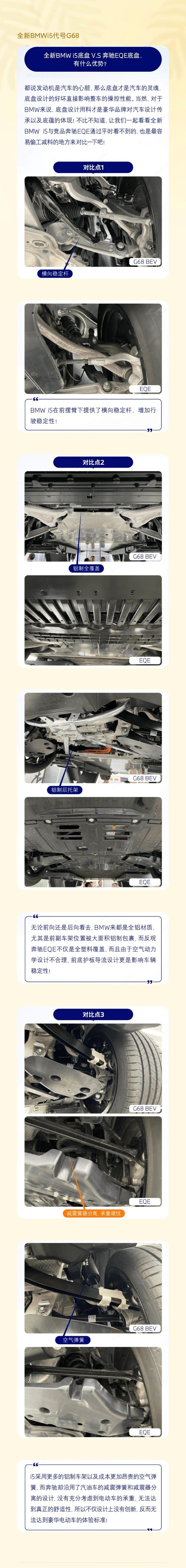 全新bmw i5底盘 v.s 奔驰eqe底盘
