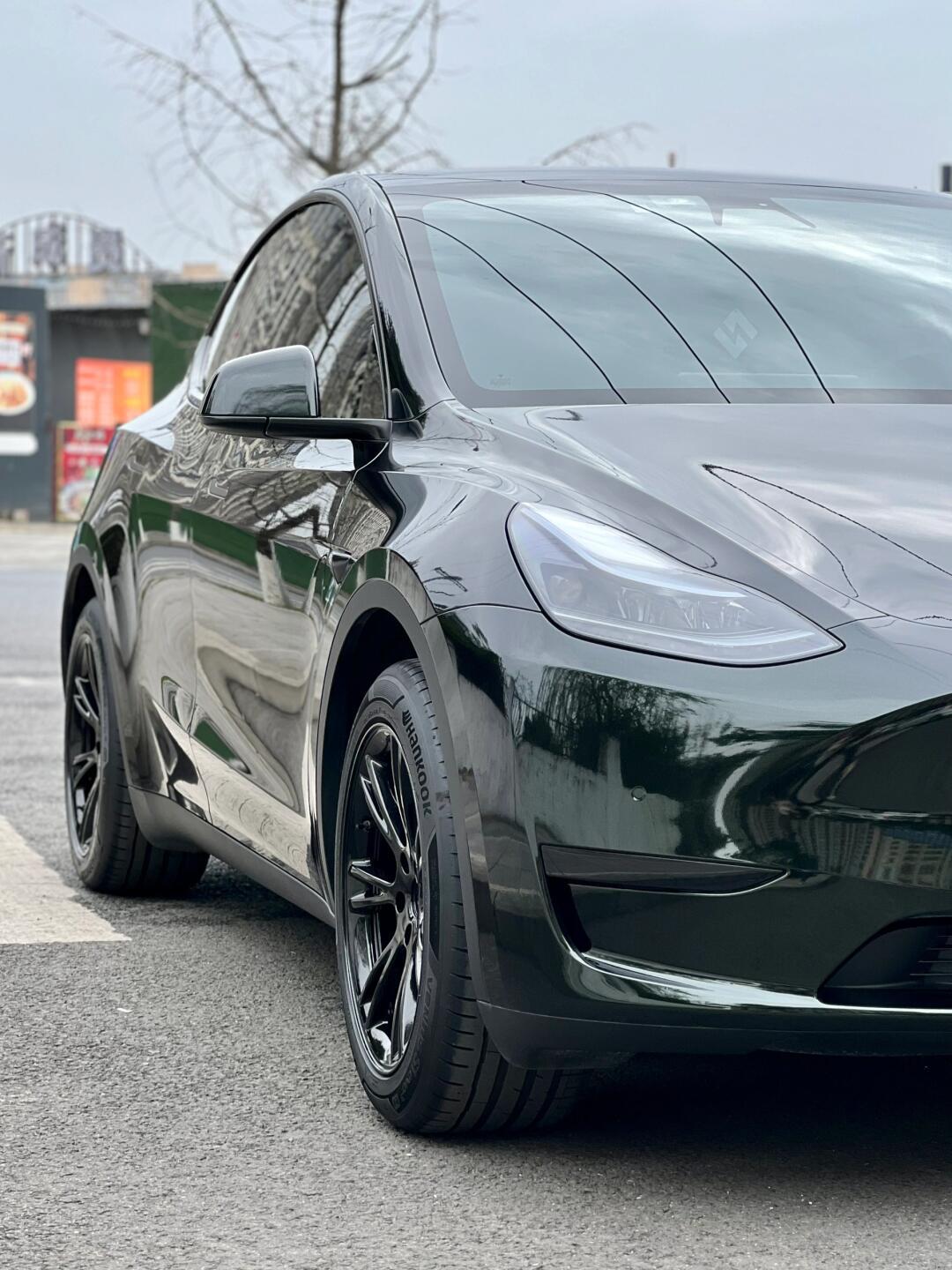 一眼沦陷6015特斯拉改色pet 祖母石绿98_model y社区_易车社区