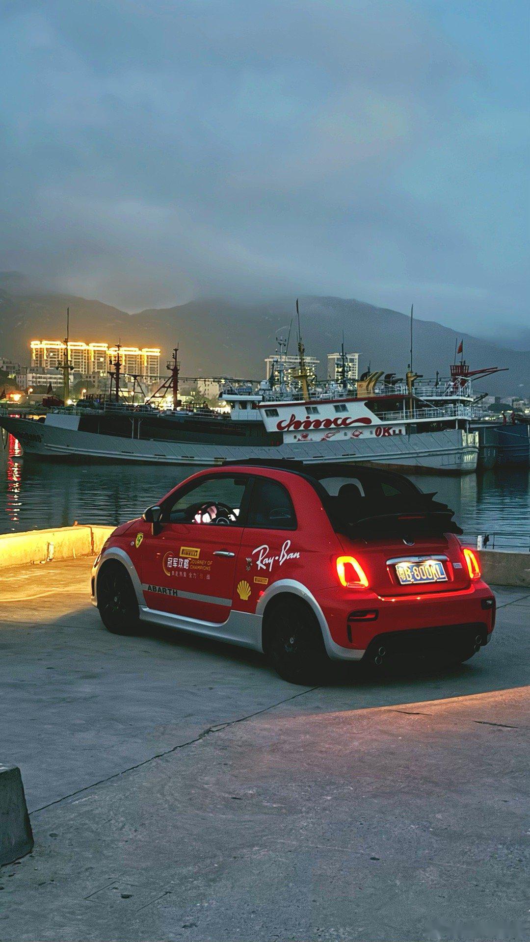 今天阿巴斯595绝对是南澳岛上最特别最帅气的小车 的,