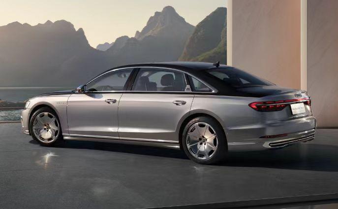 新款奥迪 a8l horch 创始人版外观方面与在售车型变化不大,配备六横