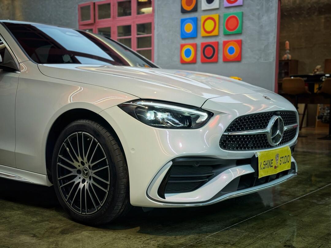 优雅的一抹浅红～ 奔驰新c 钻石白魅红96