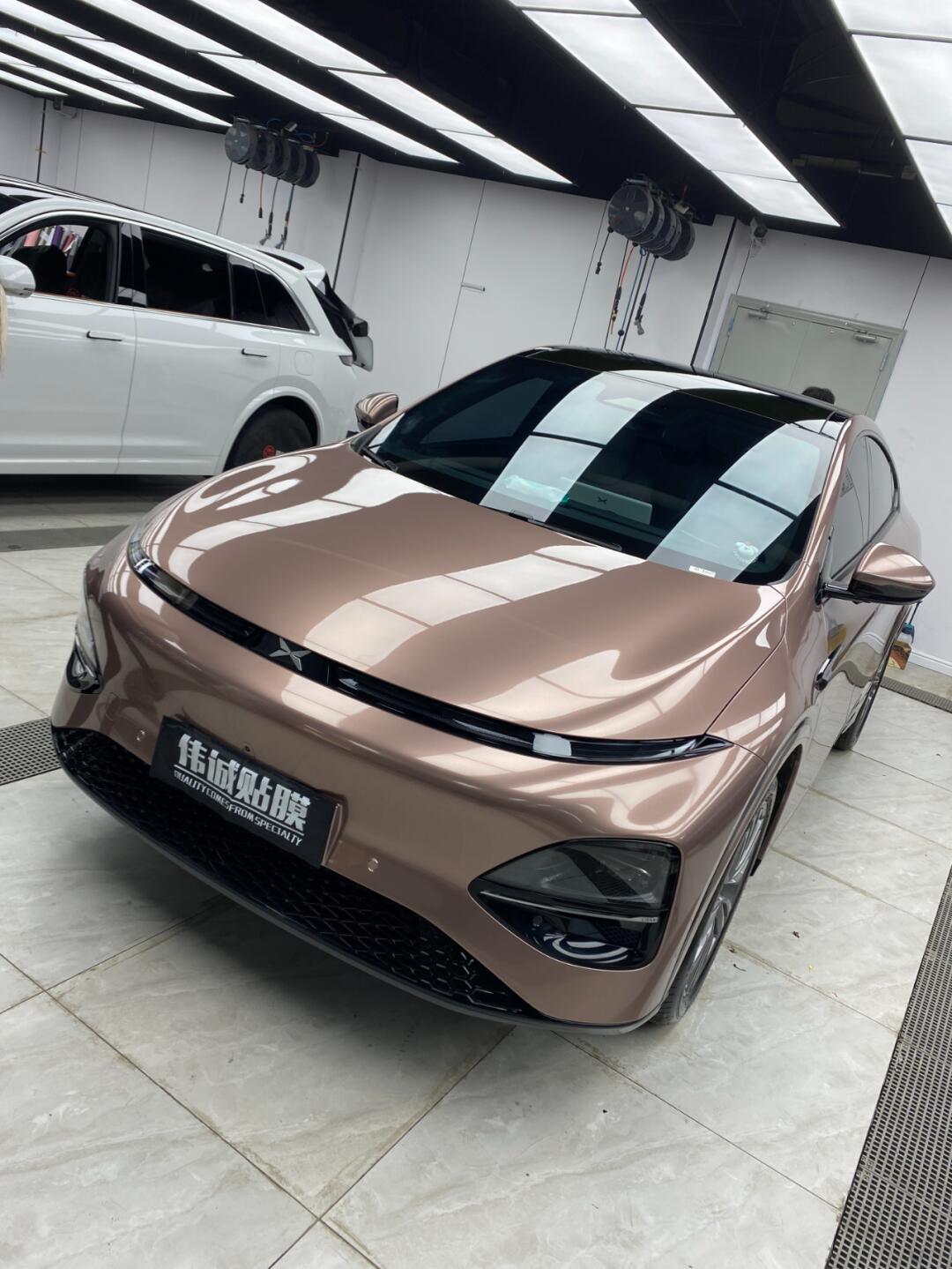 爱上这抹冰梅粉96小鹏g6改色秘籍