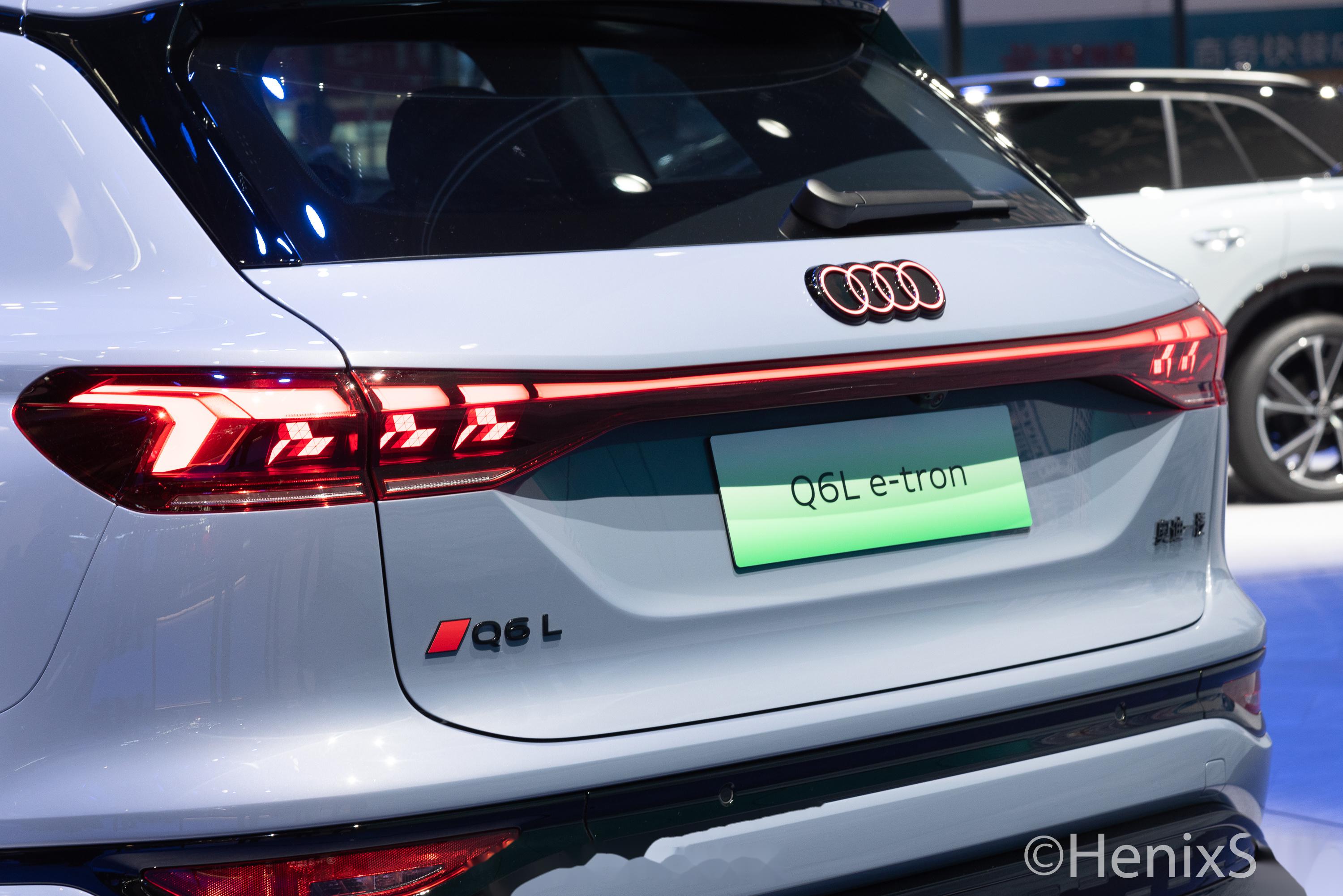 车展上的奥迪q6l e-tron,首款基于ppe纯电平台打造的量产车型,灯厂略