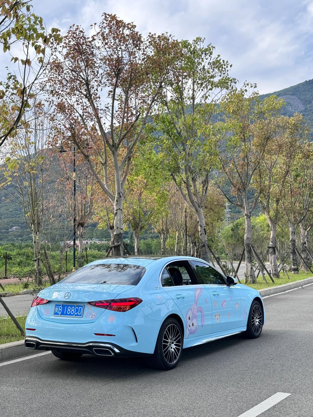 奔驰 c260l 改色膜 蒂芙尼蓝77星黛露