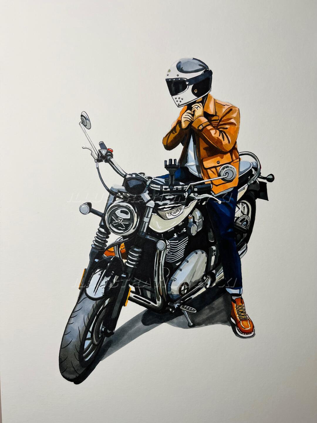 手绘机车:复古骑行 哪款车是你的最爱?