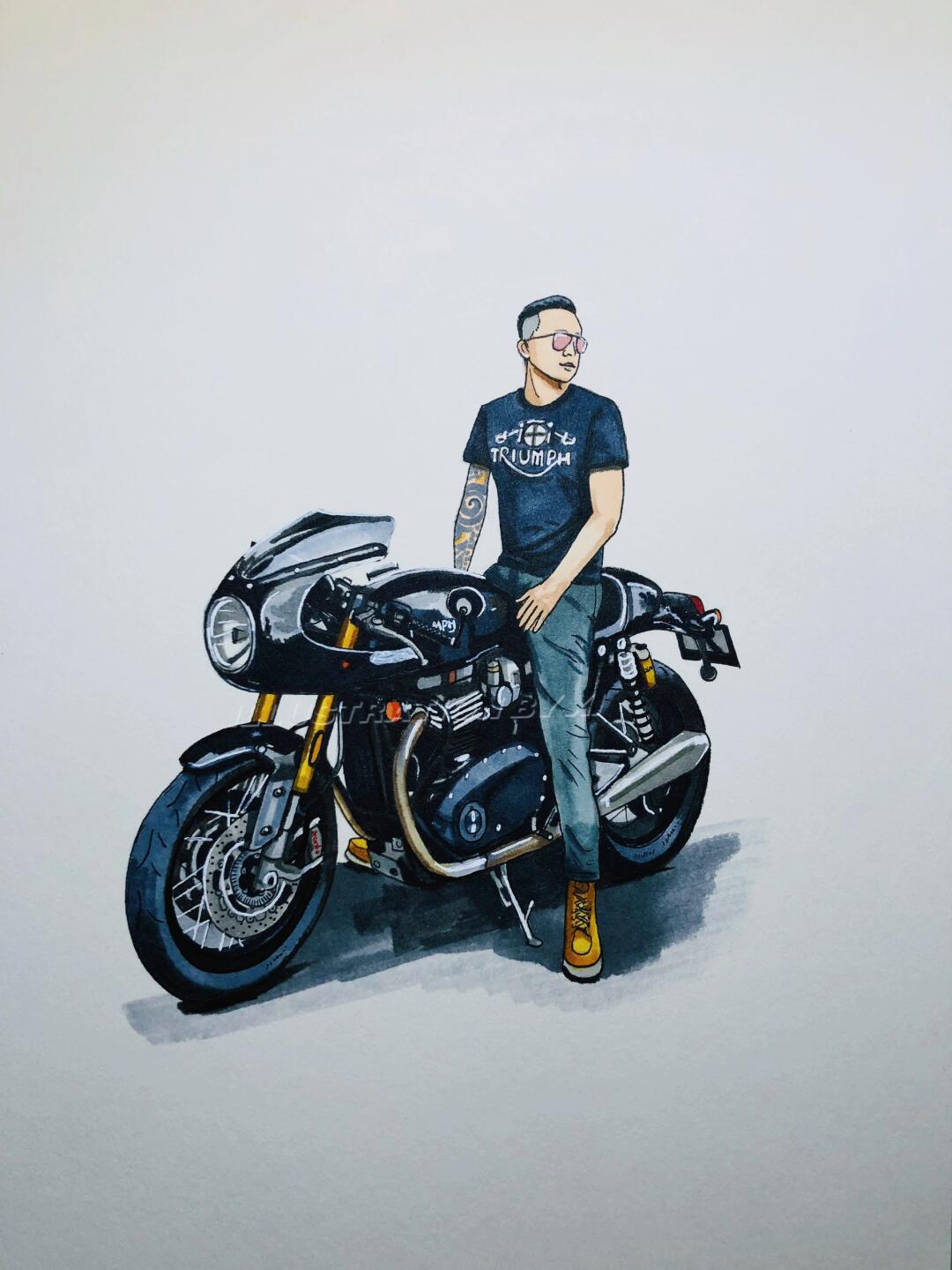 手绘机车:复古骑行 哪款车是你的最爱?