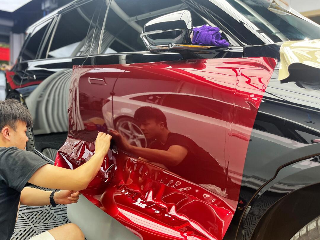 传祺gs8双拼改色(龙血红 卡其米兰)