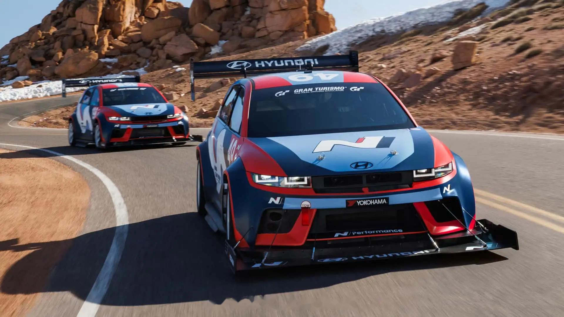 现代官方在近日发布了ioniq 5 n派克峰登山赛车的官方定妆照.