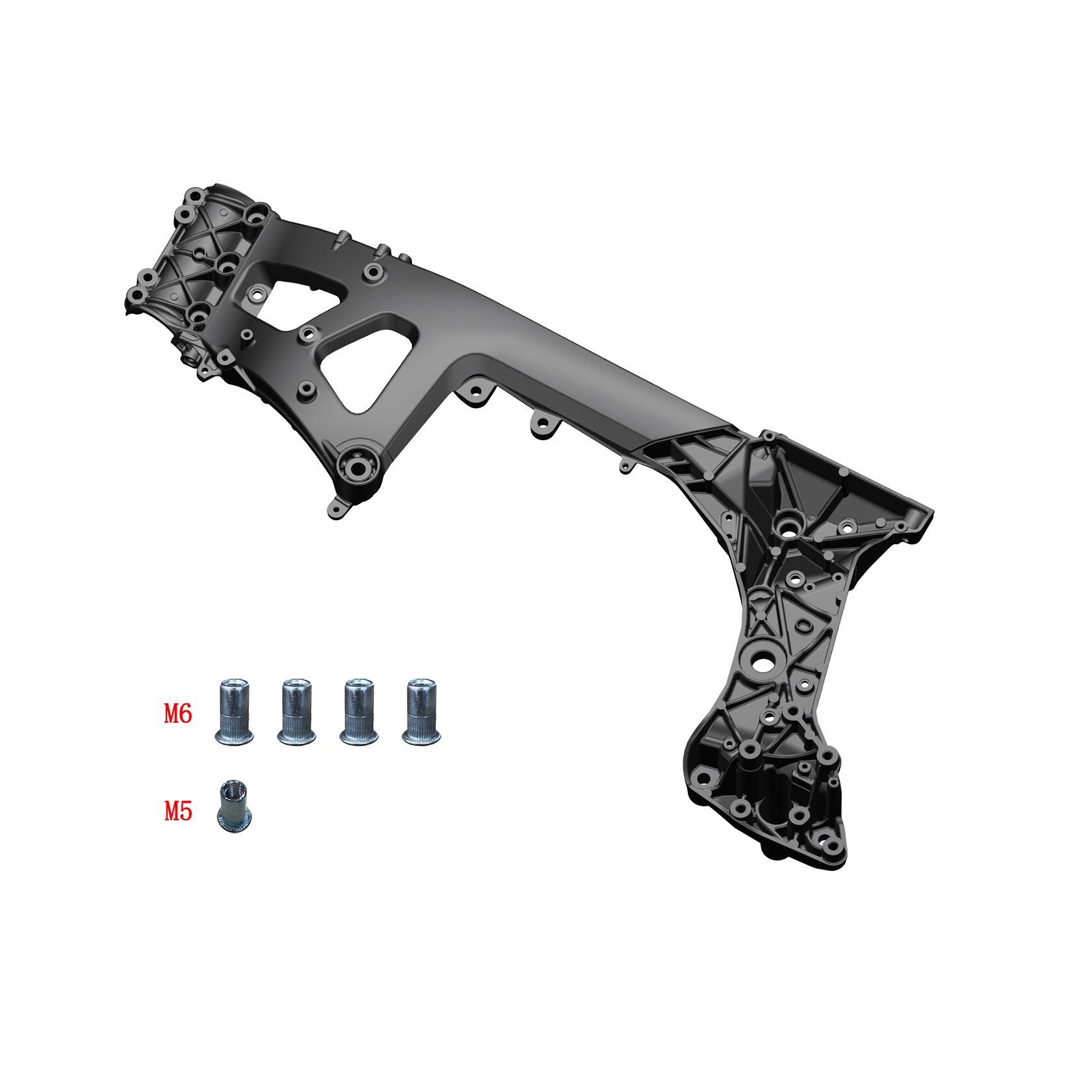 一体铸造车身已经传到了摩托车领域,升仕703f铝合金铸造双翼梁车架下