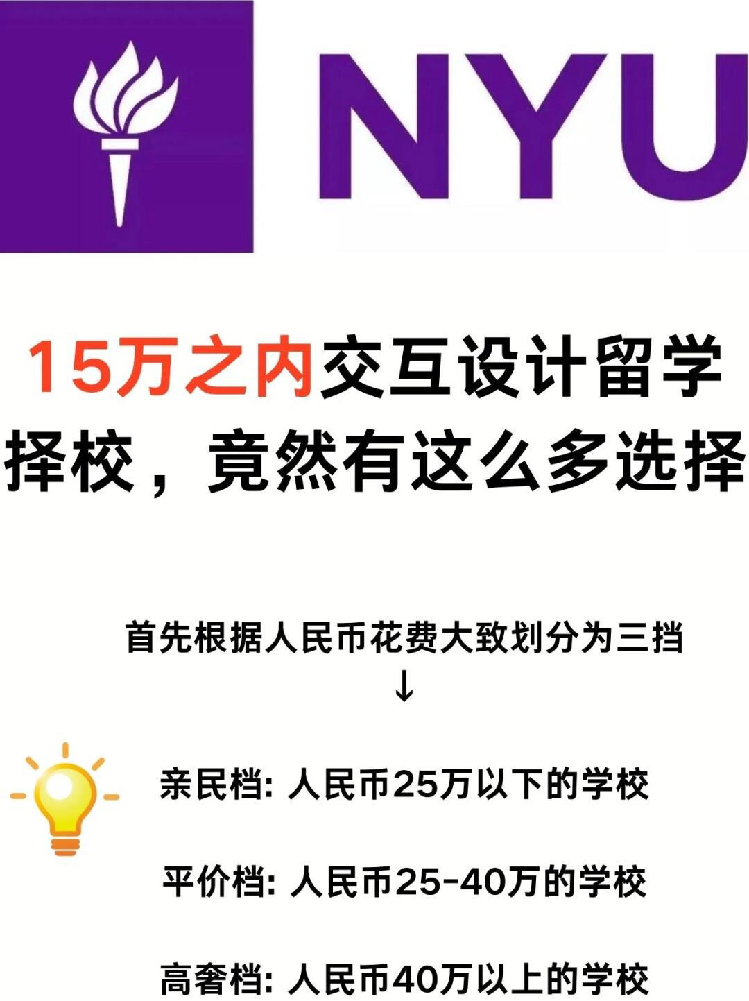 留:学校 1不同档位不同学费,满足大众的需求9274纽约大学:每学年$