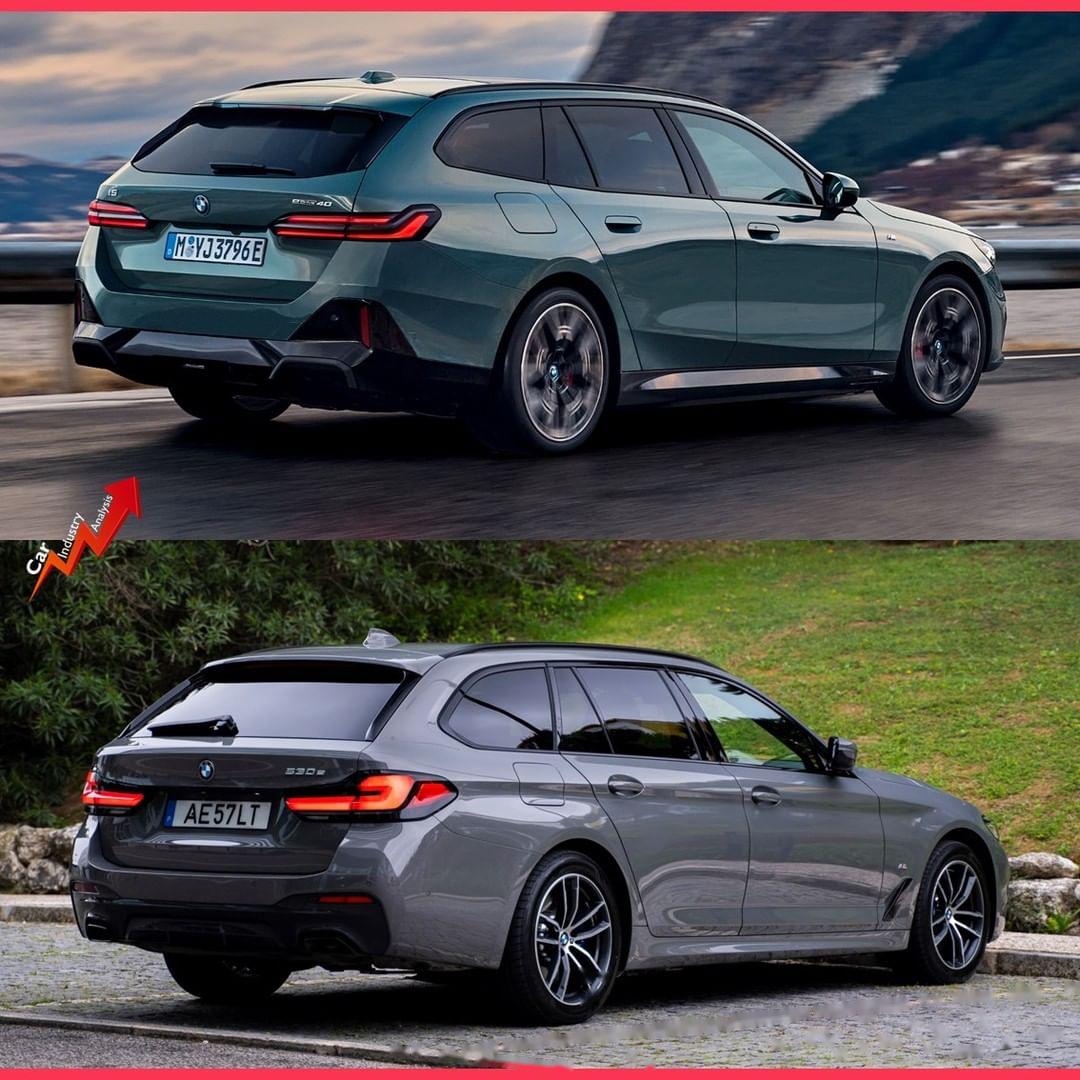 新老宝马5系旅行车外观内饰对比