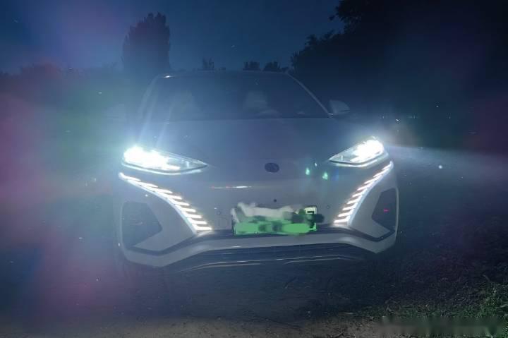 腾势n7的龙须灯,晚上很有辨识度,很漂亮.