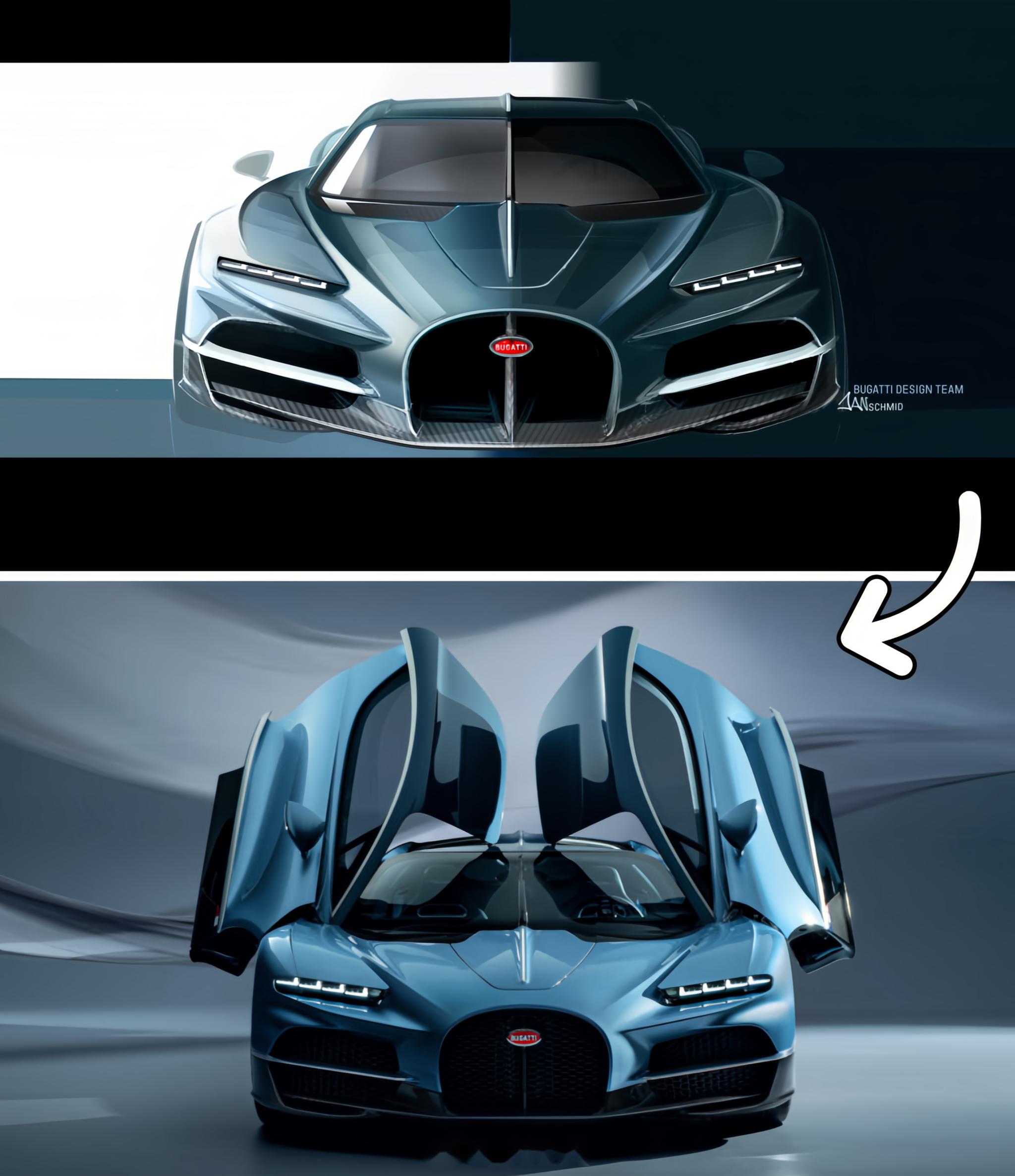 布加迪tourbillon(意译为陀飞轮),从设计草图到成品落地,是将灵感转化