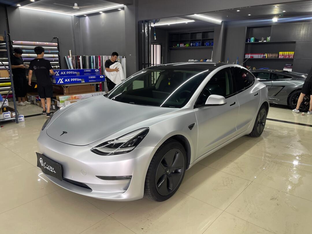 特斯拉model3银色图片