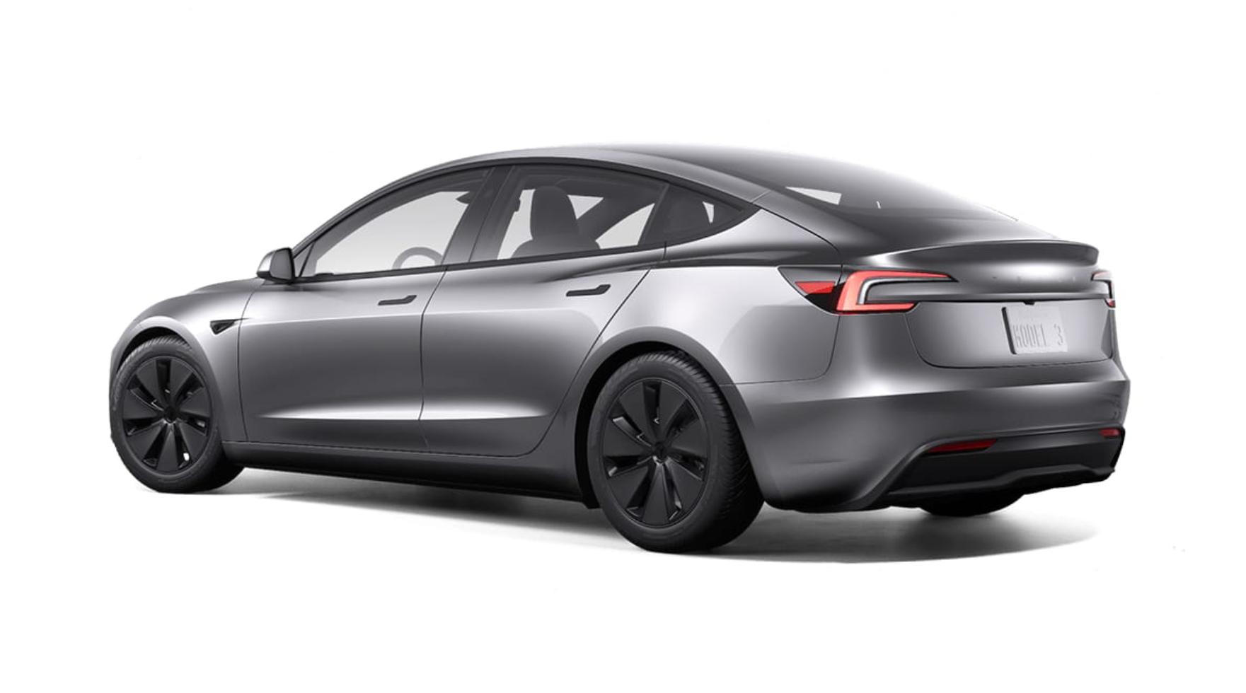 特斯拉model3银色图片