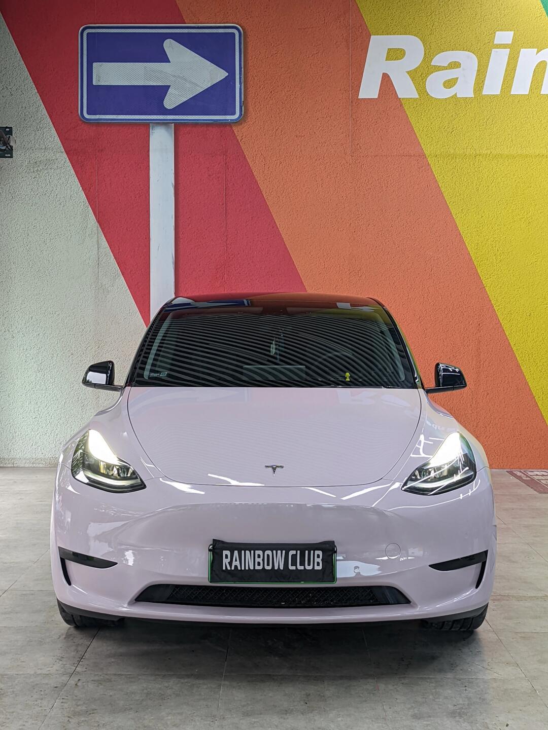 特斯拉model y迷雾灰紫