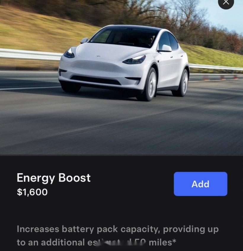 【特斯拉为美国 model y 推出"能量升级包"】特斯拉为美国 model y