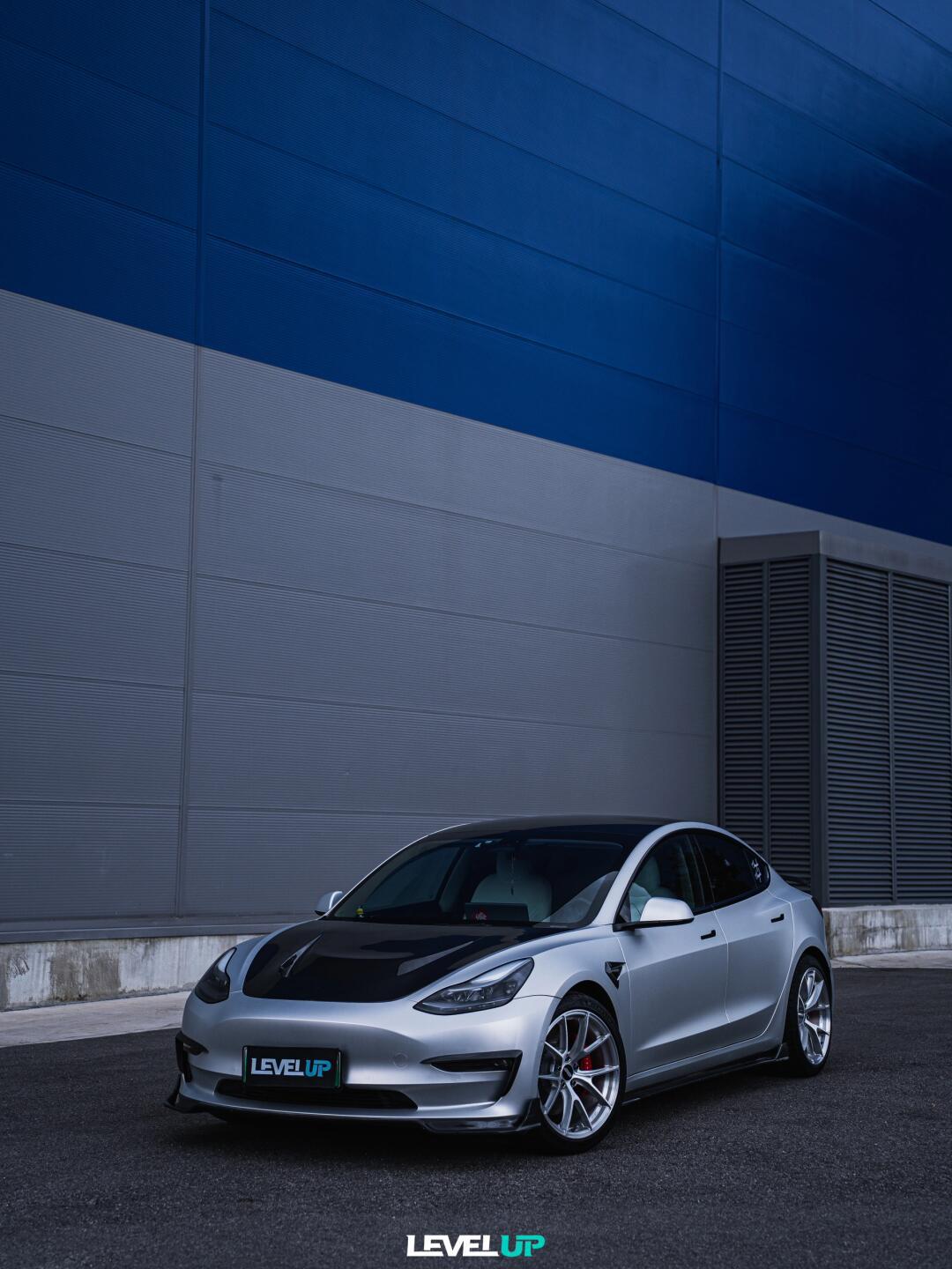 特斯拉model 3 19寸拉丝银vs5rs定制案例_model 3社区_易车社区