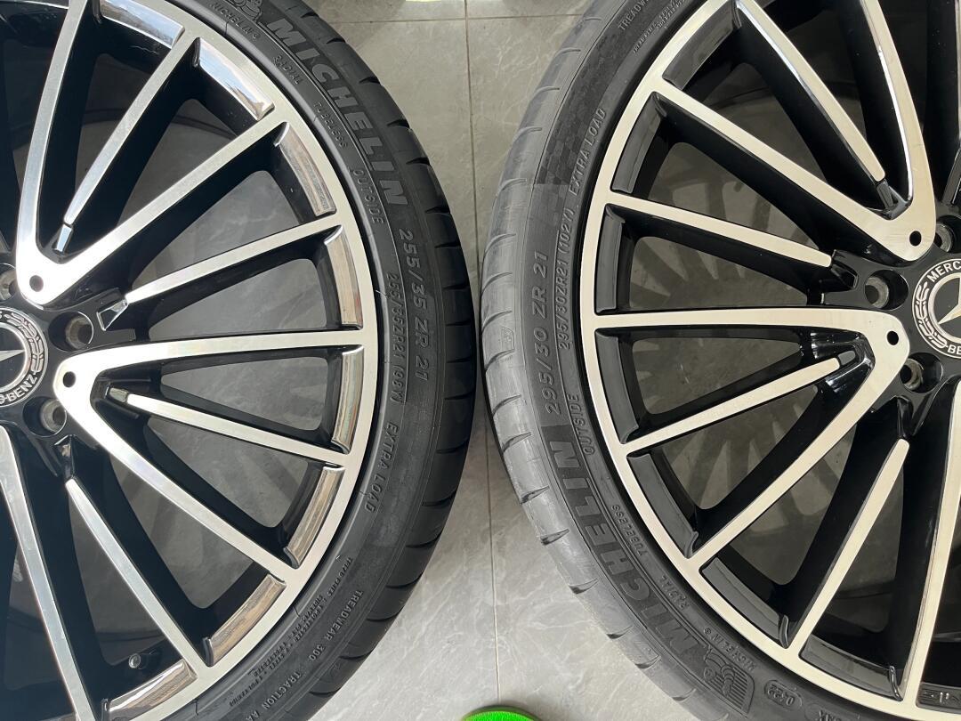 21寸奔驰s500原厂带胎一套23年轮胎轮毂9.