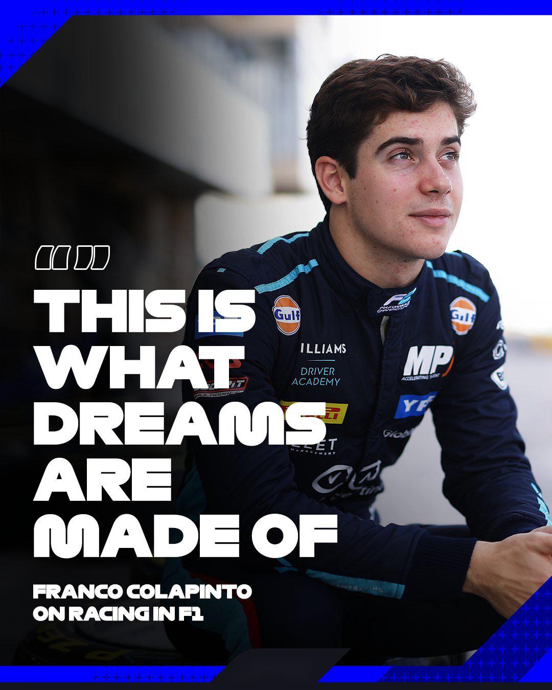 新晋威廉姆斯f1车手 科拉平托,曾在2021年参加#斯帕24小时耐力赛